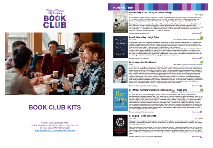 Book Club book list