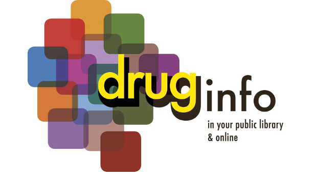 Drug info logo - in your public library and online