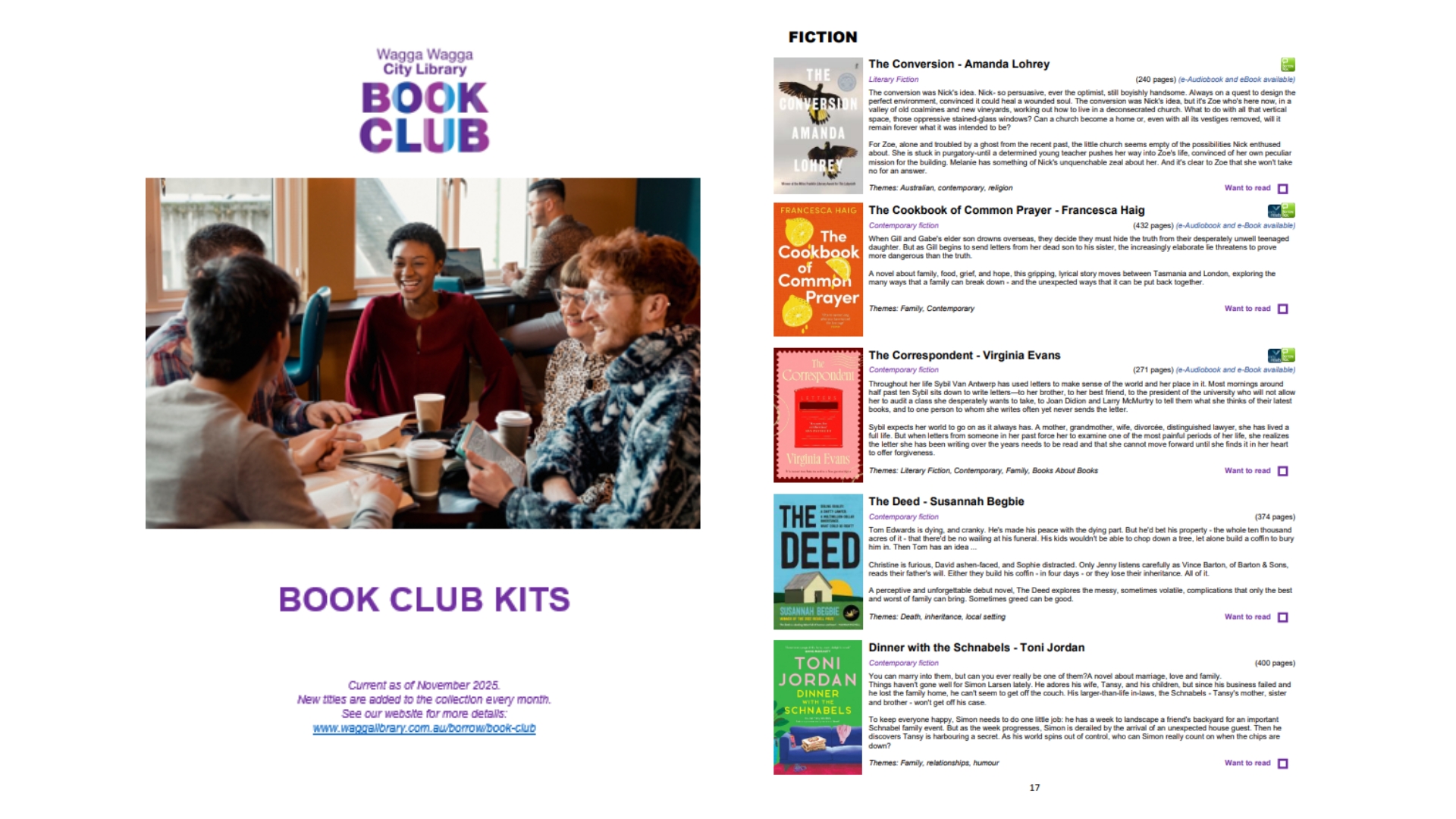 Book Club Kits List 2026