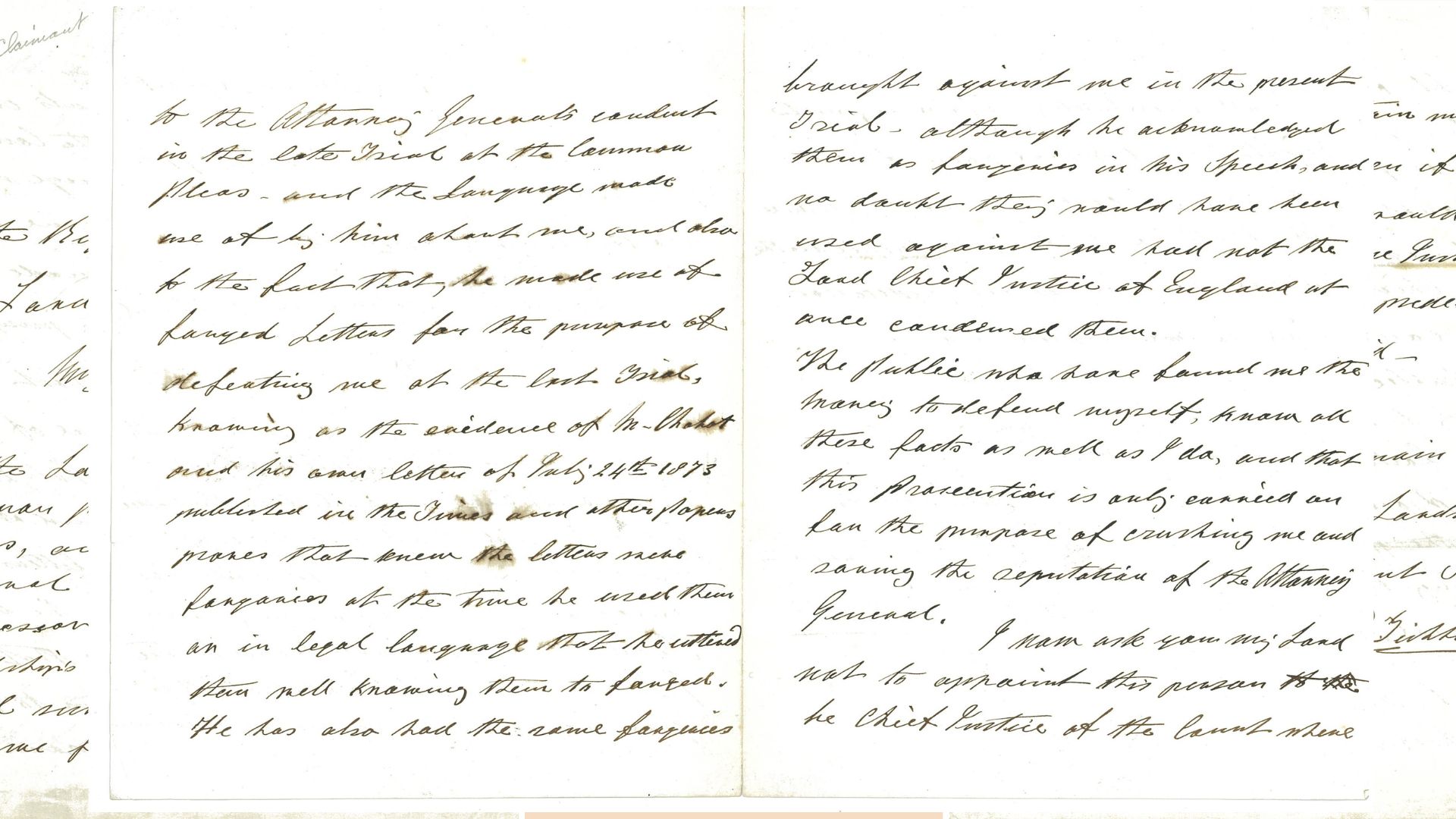Original letter signed by the Tichborne Claimant dated 1873