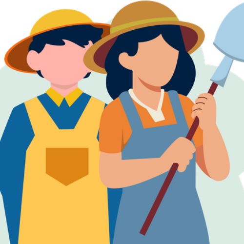 graphics image of two overall-wearing workers